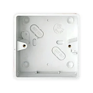 Box Switch + Socket Surface 1 Gang 25mm White PVC-U Round Corners
