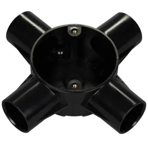 4-Way Box PVC-U 20mm Black 20/Pack