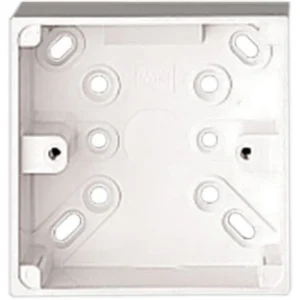 Box 1 Gang PVC Surface 87 x 87 x 32mm White 2 x 20mm Oval Push Outs