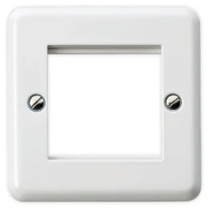MK Front Plate Euro 1 Gang 2 Module White