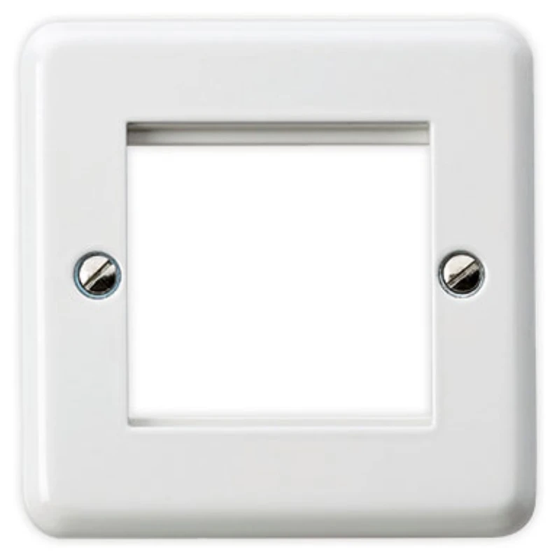 MK Front Plate Euro 1 Gang 2 Module White
