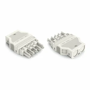 Wago Socket With Strain Relief Housing 5-Pole Cod. A 4mm White