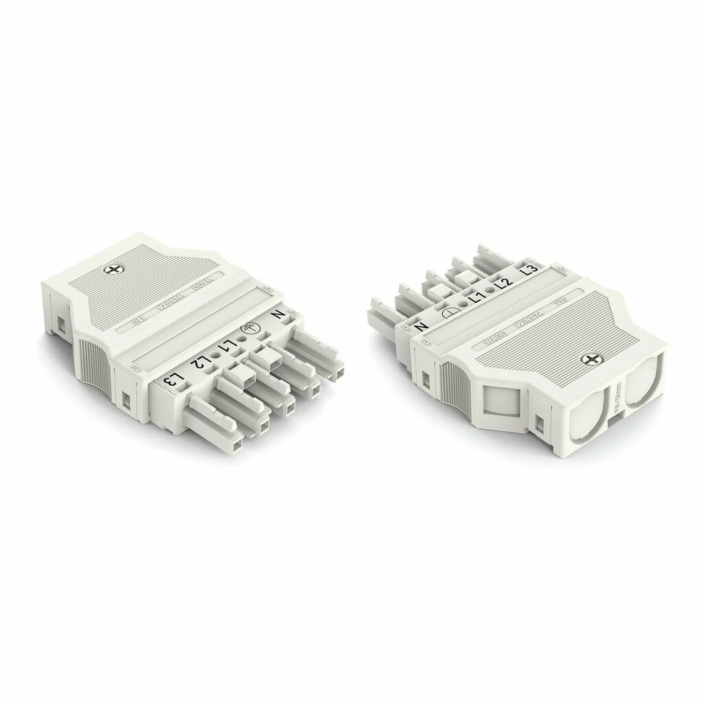 Wago Socket With Strain Relief Housing 5-Pole Cod. A 4mm White