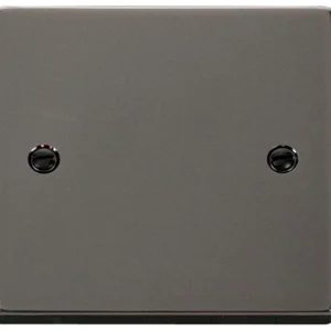 Victorian Black Nickel Black Gasket 1 Gang Blank Plate