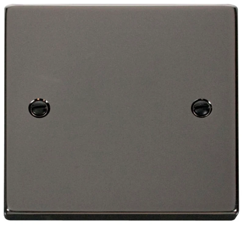 Victorian Black Nickel Black Gasket 1 Gang Blank Plate - Image 2