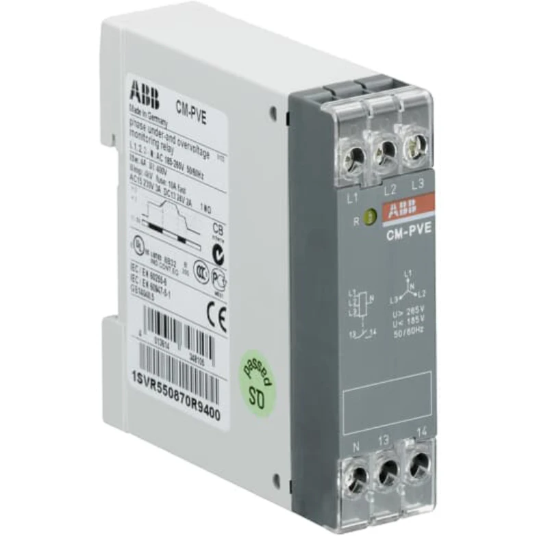 ABB CM-PVE Phase monitoring relay 1n/o - L1 - 2 - 3-N=185-265VAC - Image 2