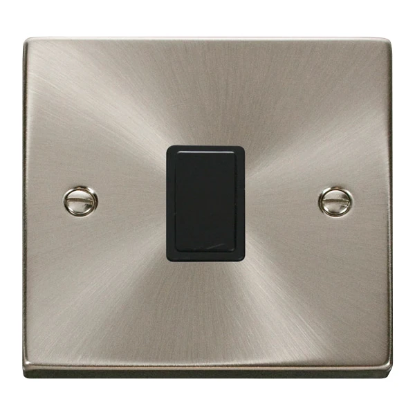 Switch 1 Gang DP 20A Satin Chrome Black Insert Victorian - Image 2