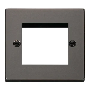 Front Plate 1 Gang 2 Module Black Nickel Black&White Gasket Victorian