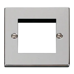 Front Plate 1 Gang 2 Module Polished Chrome Black & White Gasket Victorian