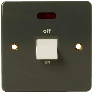 Switch Double Pole 1 Gang Neon 32A Grey