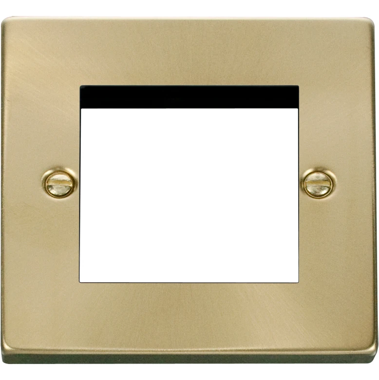 Victorian Satin Brass 1 Gang New Media Unfurnished Plate 2 Apertures