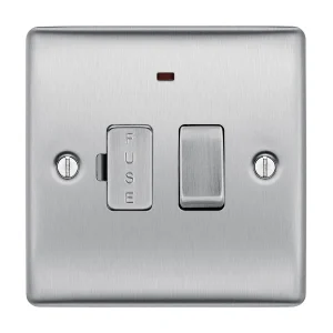 BG Nexus NBS52 Switched Fused Spur Connection Unit Brushed Steel 13A