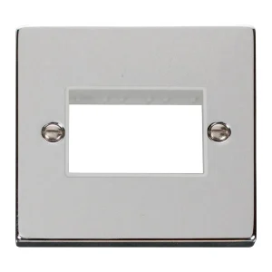 Front Plate 1 Gang 3 Aperture Polished Chrome White Gasket Victorian