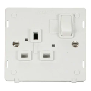 Socket Interior 1 Gang DP Switched 13A Polar White