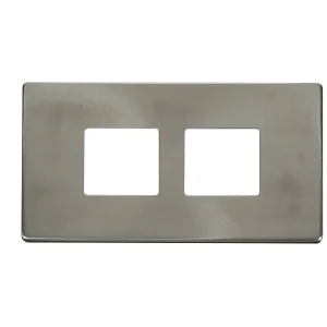 Front Plate 2 Gang 2X2 Aperture Brushed Stainless