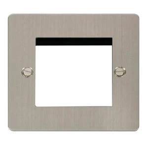 Front Plate 1 Gang Twin Aperture Stainless Steel