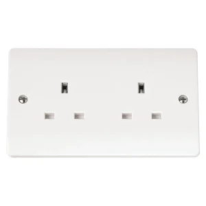 Socket 2 Gang 13A White