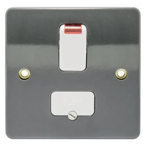 MK Connection Unit Double Pole Switched Fused Spur Neon 13A Graphite Base Flex