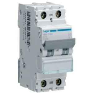 Hager MCB Double Pole 10kA/15kA Type B 32A 2M
