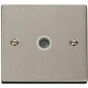 Socket Coaxial Single Stainless Steel White Insert Victorian