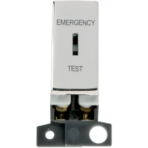 Emergency Test Polished Chrome 10AX Double Pole Keyswitch Module