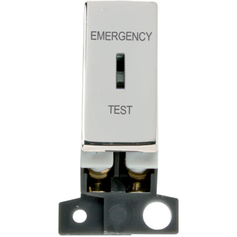 Emergency Test Polished Chrome 10AX Double Pole Keyswitch Module - Image 2