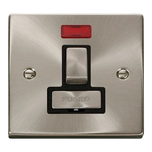 Connection Unit Ingot Switched Neon 13A Satin Chrome Black - Image 2