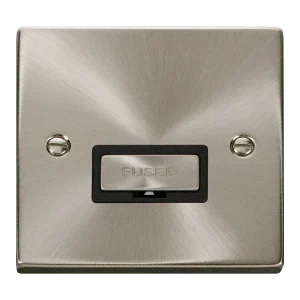 Connection Unit Ingot 13A Satin Chrome Black Insert Victorian
