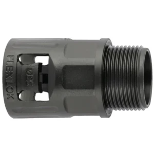 Connector Straight Fixed External Thread M25 Black