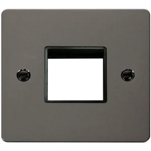 Front Plate 1 Gang 2 Aperture Black Nickel Black Insert