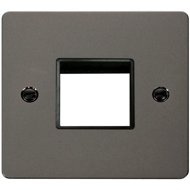 Front Plate 1 Gang 2 Aperture Black Nickel Black Insert