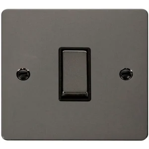 Plate Switch 1 Gang 2 Way 10A Black Nickel Black Insert