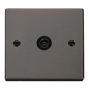Socket Coaxial Single Black Nickel Black Insert Victorian