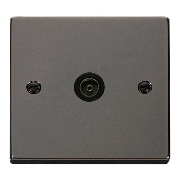Socket Coaxial Single Black Nickel Black Insert Victorian