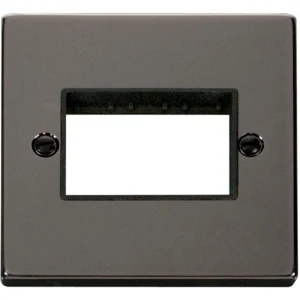 Victorian Black Nickel Black Insert 1 Gang MiniGrid Unfurnished Plate 3 Apertures
