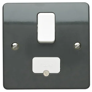 MK Connection Unit Double Pole Switched Fused Spur Base Flex Outlet 13A Graphite