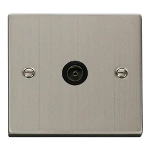 Socket Coaxial Single Stainless Steel Black Insert Victorian