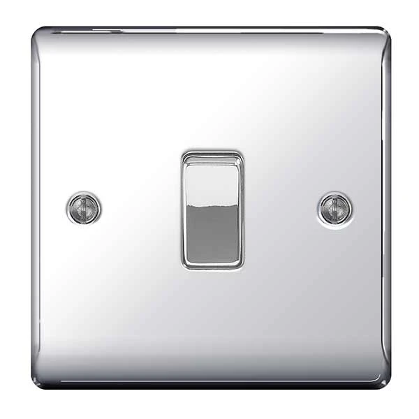 BG Nexus NPC13 Plate Switch Polished Chrome Intermediate 10A - Image 2