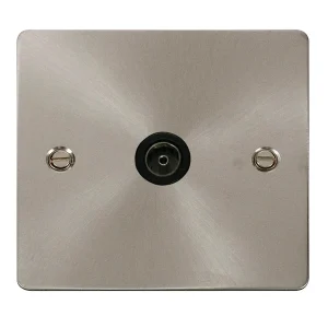 Socket Coaxial Single Brushed Stainless Black Insert