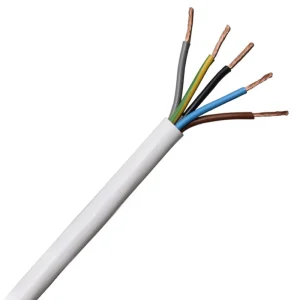3095Y 0.75mm² White Harmonised H05V2V2-F Cable 5 Core Flexible