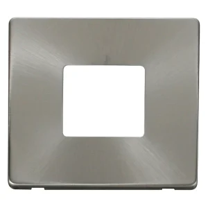 Front Plate 1 Gang 2 Aperture Brushed Stainless