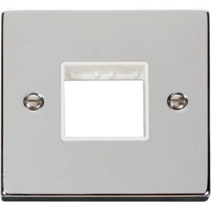 Front Plate 1 Gang 2 Aperture Polished Chrome White Gasket Victorian