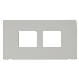 Front Plate 2 Gang 2X2 Aperture Polar White