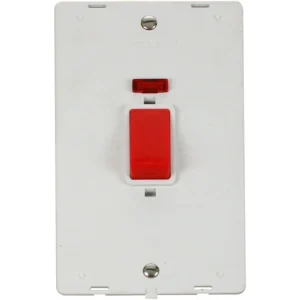 Switch Interior 2 Gang DP Neon 45A Polar White
