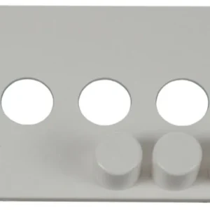 Polar White 3 Gang Dimmer Switch Cover Plate & Control Buttons