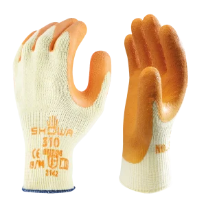 Showa 310 Grip Orange Latex Coated Grip Gloves - 9/L