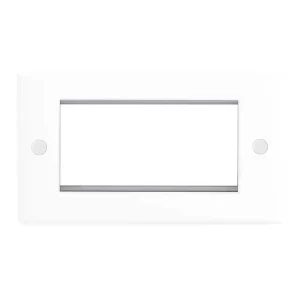 Front Plate 4 Module Grid Rectangular White
