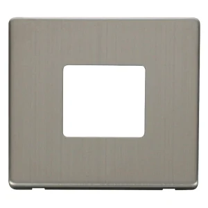 Front Plate 1 Gang 2 Aperture Stainless Steel