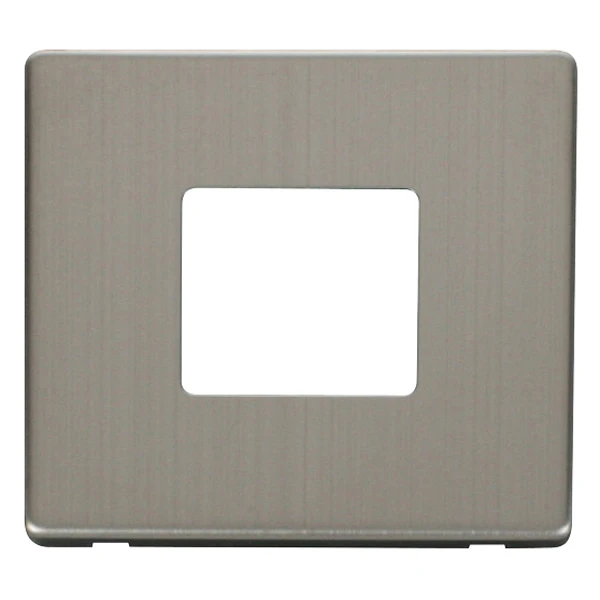 Front Plate 1 Gang 2 Aperture Stainless Steel - Image 2