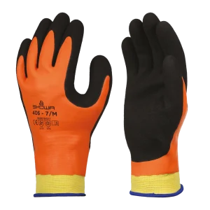Showa 406 Water Resistant Thermal Gloves Orange/Black - 8 L